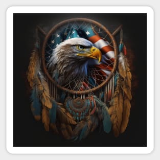 Native American Dream Catcher Patriotic Art Sticker